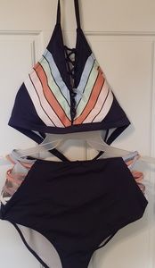 Pink Strappy bathing suit set